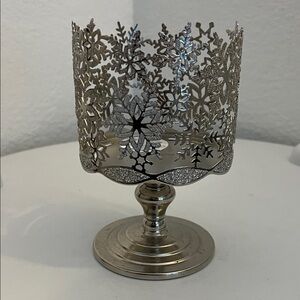 Silver Snowflake Candle Holder Bath and Body Works